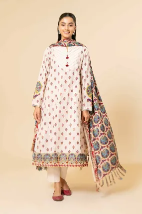 3 Piece - Printed Embroidered Suit - 42404178