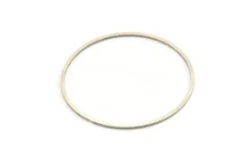 52mm Circle Connectors - 6 Antique Silver Plated Brass Circle Connectors (52x1.3x1mm) A6095 H0201