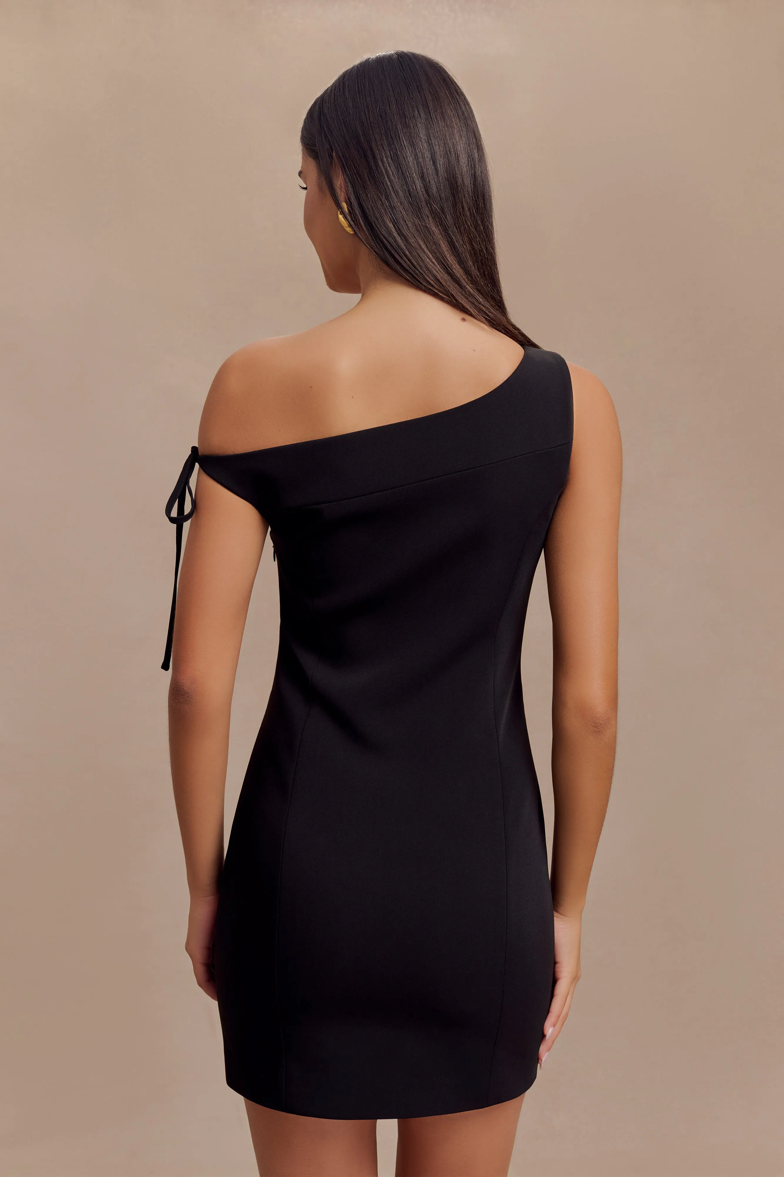 Baker Suiting Off Shoulder Dress - Black