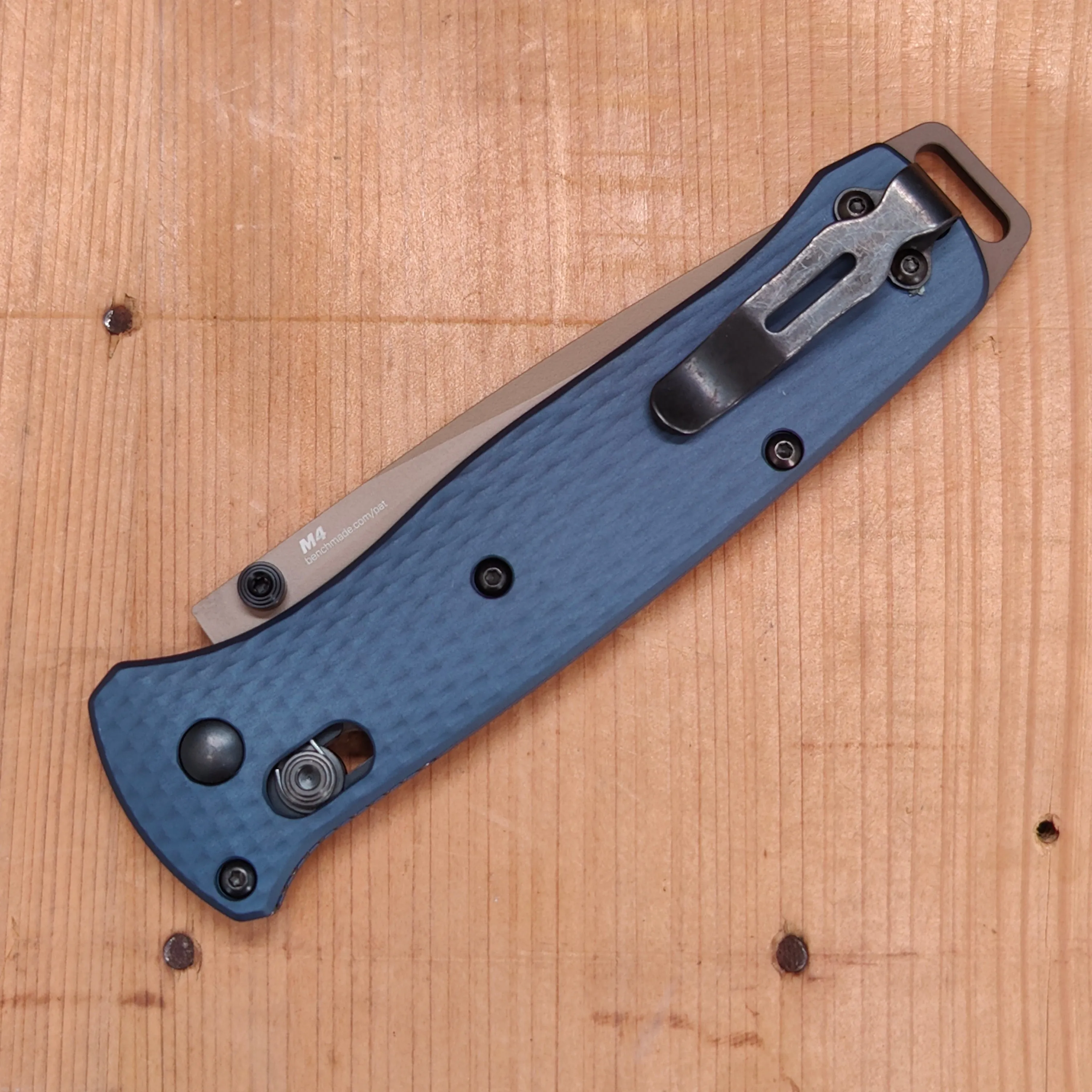 Benchmade 537FE-02 Bailout Tanto CPM-M4 AXIS Lock Crater Blue Aluminum Handle