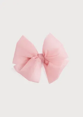 Big Bow Tulle Clip in Dusty Pink