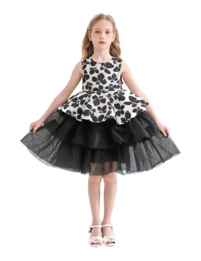 Black Nazareen Floral Tiered Dress