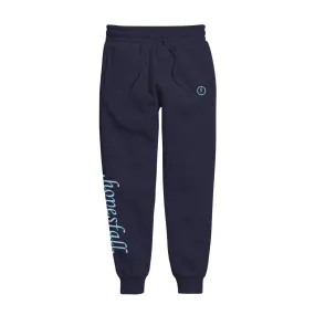 Branded Embroidered Navy Joggers