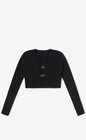 CARABINER KNIT CARDIGAN  BLACK NO COLOR