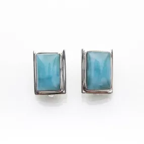 Clip On Larimar Earrings Aisha