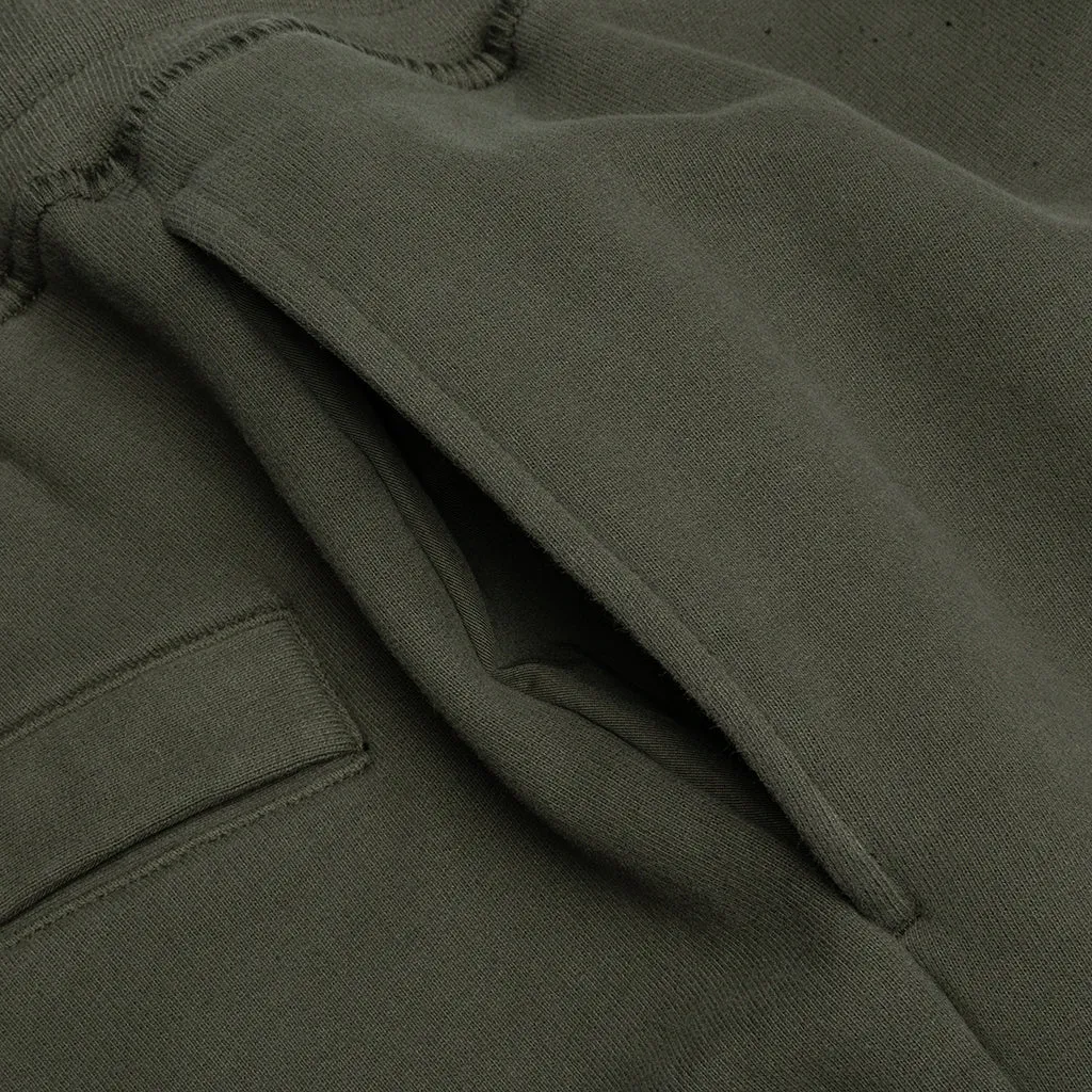 Cotton Fleece Cargo Pants - Musk