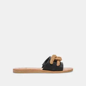 DESA SANDALS BLACK LEATHER