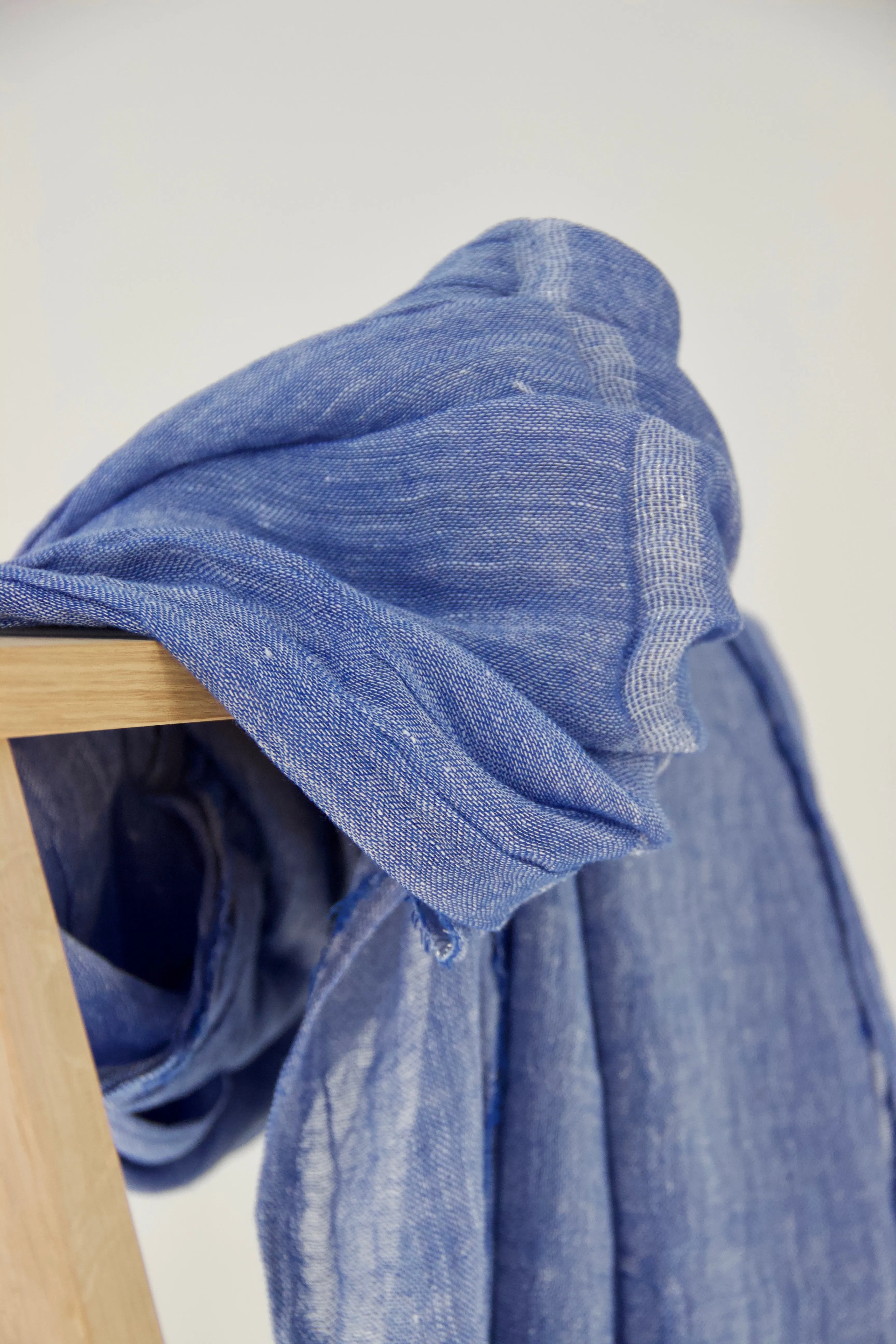 Exclusive linen blue scarf / shawl