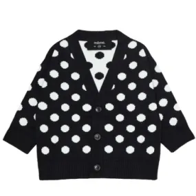 knit cardigan | polka dots