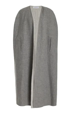 Lindlow Cape in Light Grey Melange Cashmere Linen