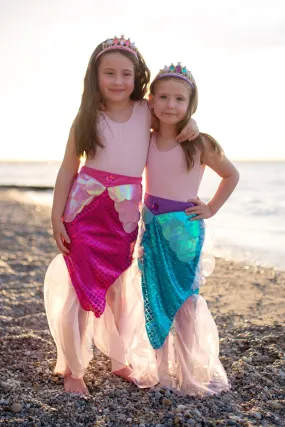 Mermaid Glimmer Skirt Set with Headband