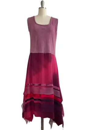 Montmartre Dress w/ Strip Skirt - Magenta & Fuschia - Small