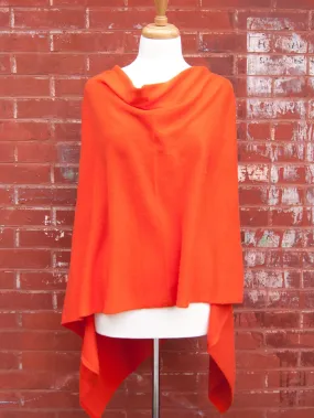 Orange Cashmere Poncho