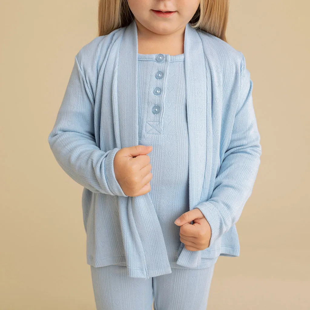 Periwinkle Pointelle Fly Away Cardigan