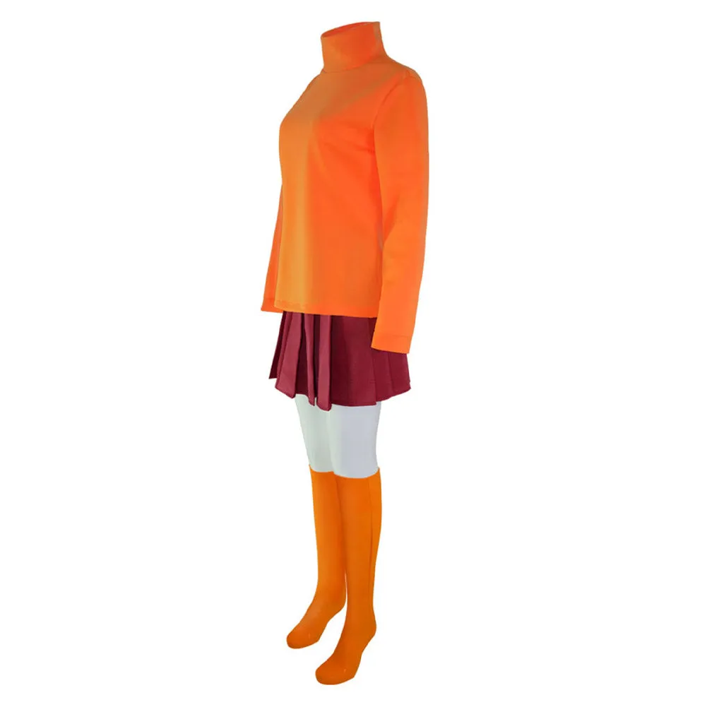 Scooby-Doo Velma Dinkley Uniform Outfits Halloween Carnival Costumes