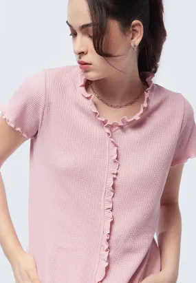 Short Sleeve Ruffled Top