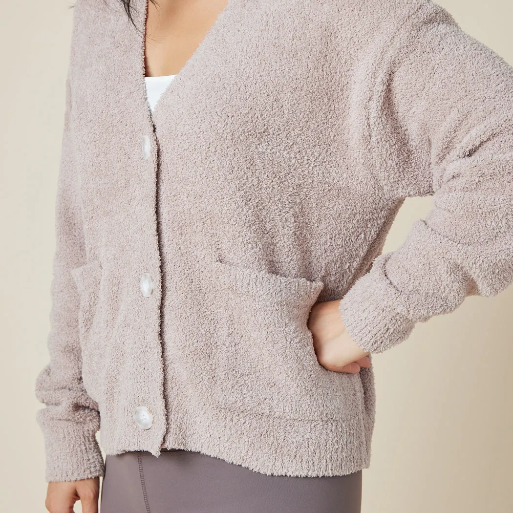 Solid Marshmallow Crop Cardigan