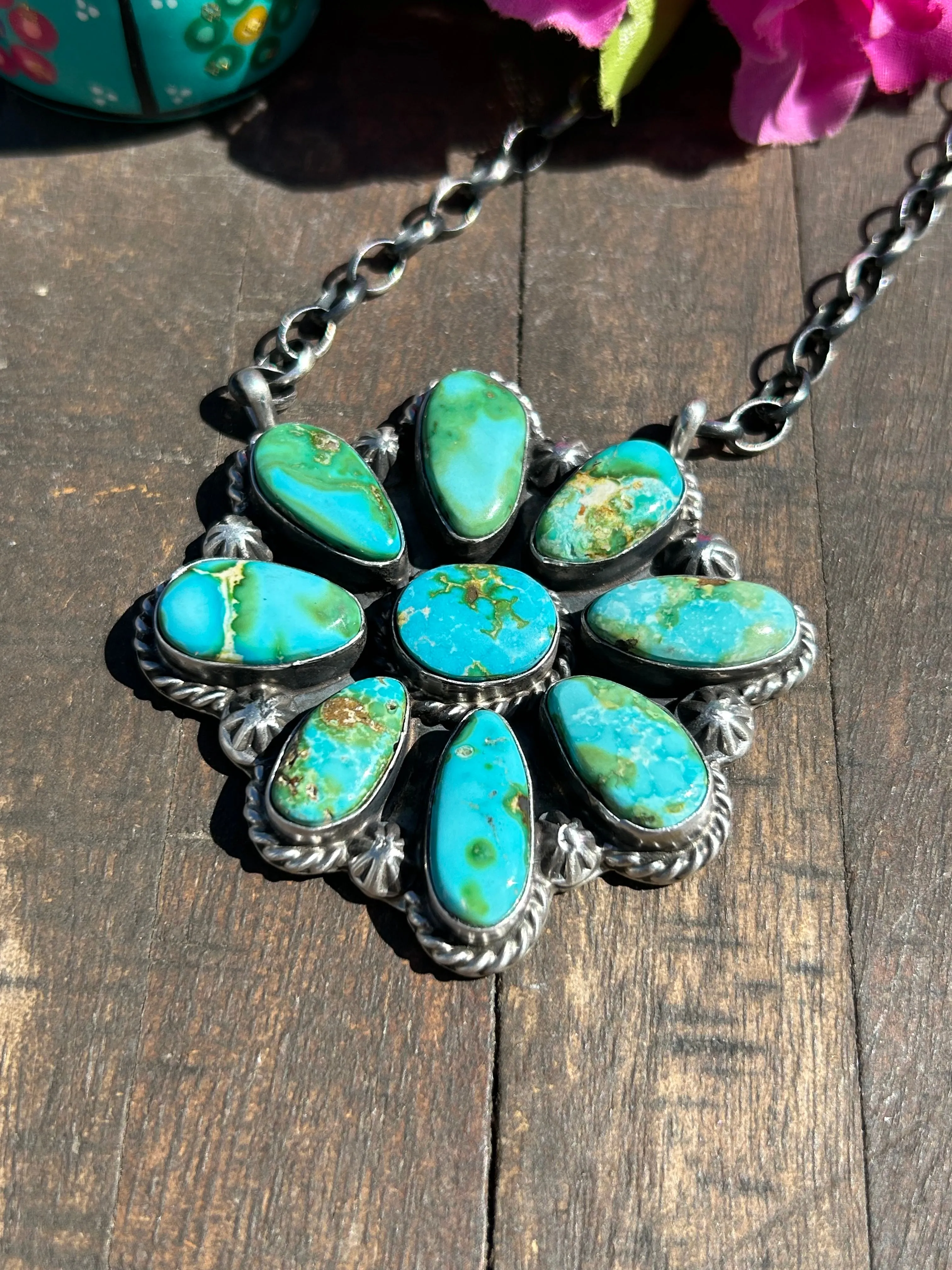 Sonoran Turquoise Cluster Necklace #1